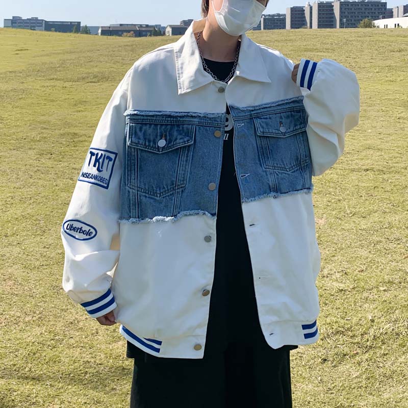 Áo Khoác Bóng Chày Dáng Rộng Thêu Họa Tiết Kiểu vintage Cá Tính Cho Nam