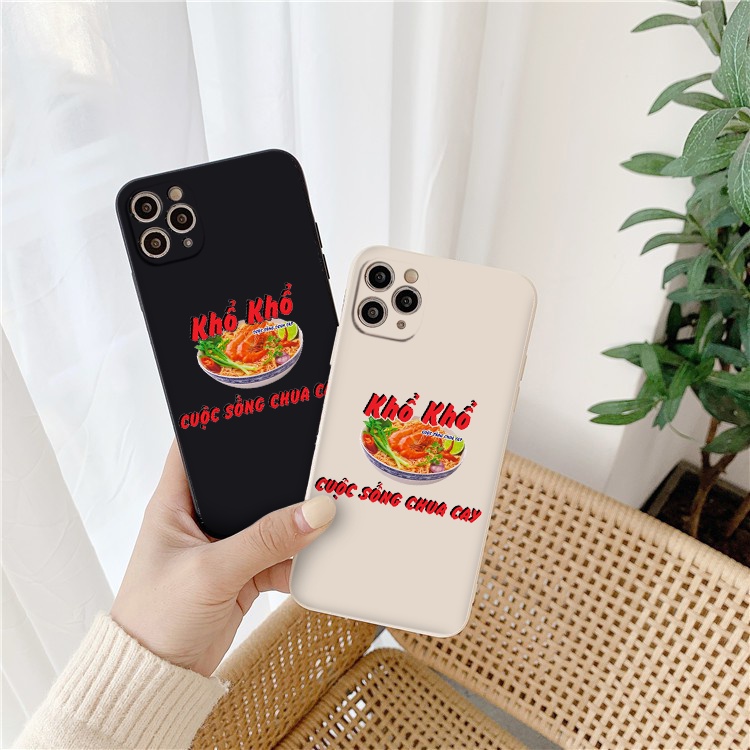 Ốp BVC iphone cạnh vuông mỳ tôm khổ khổ hài hước cho 6/6splus/7/7plus/8/8plus/x/xr/xs/11/12/13/14/pro/max/plus/