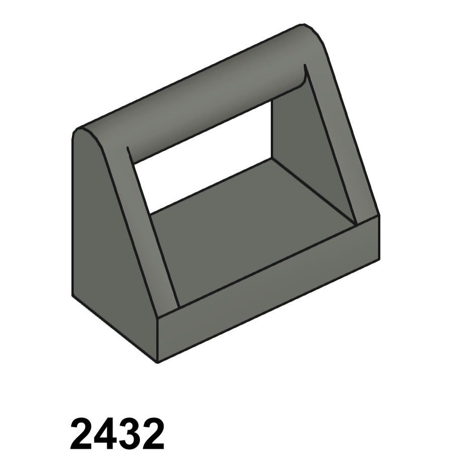 Combo 5 Cái Phụ kiện Moc Lego Mã 2432 ( xám đen )