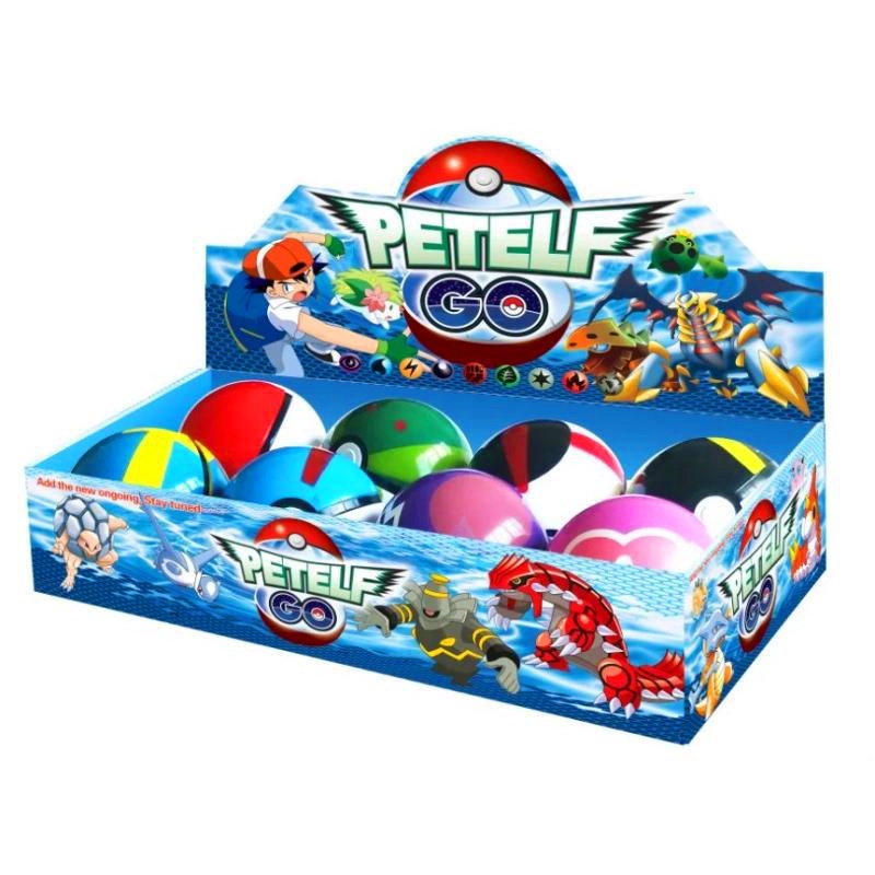 Hộp 8 bóng pô kê mon Mô Hình Quả Cầu Pokemon, Tự Động Ném Thú Pikachu Dành Cho Bé.