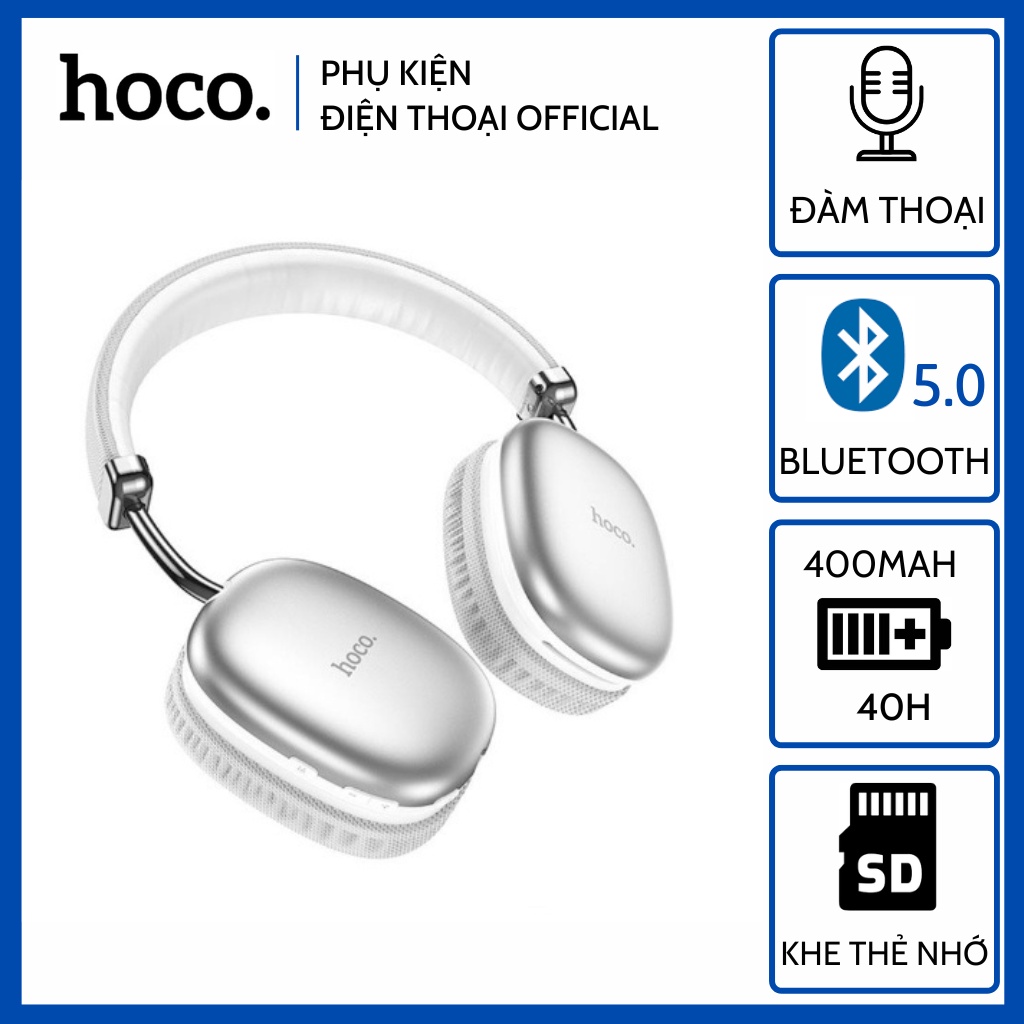 ⚡CHÍNH HÃNG⚡Tai nghe chụp đầu bluetooth Hoco W35 Pin 400mAh sử dụng lên tới 40h - cho máy tính, điện thoại, laptop