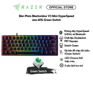 Bàn phím Razer BlackWidow V3 Mini HyperSpeed-Wireless Mechanica-Green Switch_RZ03-03891400