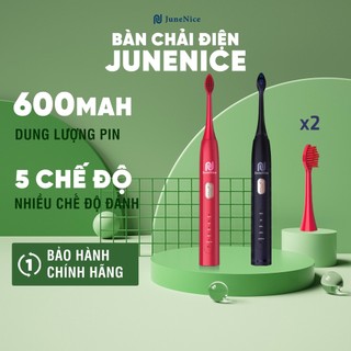Bàn chải đánh răng điện, bàn chải điện JN june nice với 5 chức năng+2 đầu chải+ đầu sạc usb tiện lợi
