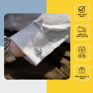 Khuy măng sét cufflinks cài cổ tay áo nam cao cấp fullbox