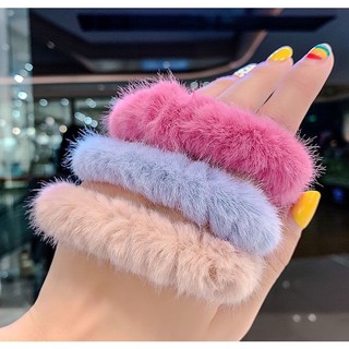 Cột tóc lông xù nhiều màu cho nữ