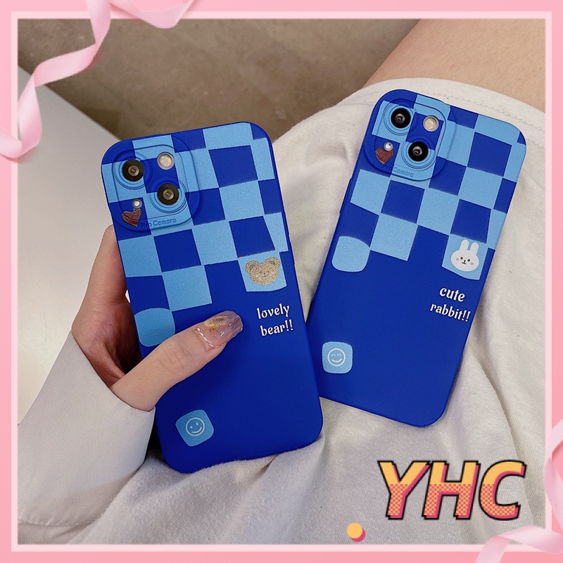 ốp iphone Họa Tiết Bảng Kẻ Ô Màu Xanh Dương tương thích IPhone 13 12 11 Pro Max X XS Max XR 8 7 6 plus-274