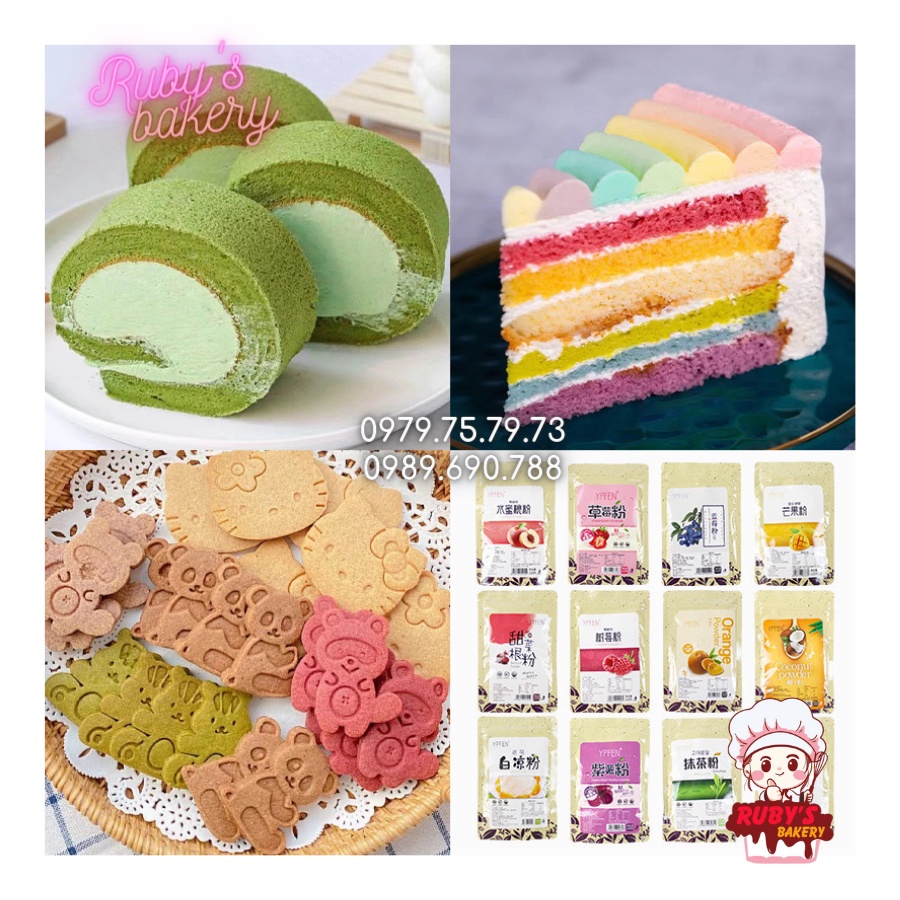 Bột trái cây Đài Loan YPFEN 100g _ Bột Dâu/ Việt Quất/ Xoài/ Khoai môn/Trà xanh/Sầu riêng