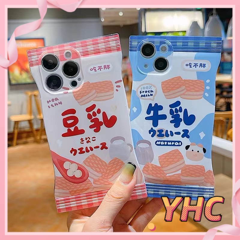 Ốp Điện Thoại Họa Tiết Bánh Quy / Sữa Bò Dễ Thương Cho iPhone 14 14 Pro Plus 13 12 Pro Mini 11 x XR XS Max - 5020