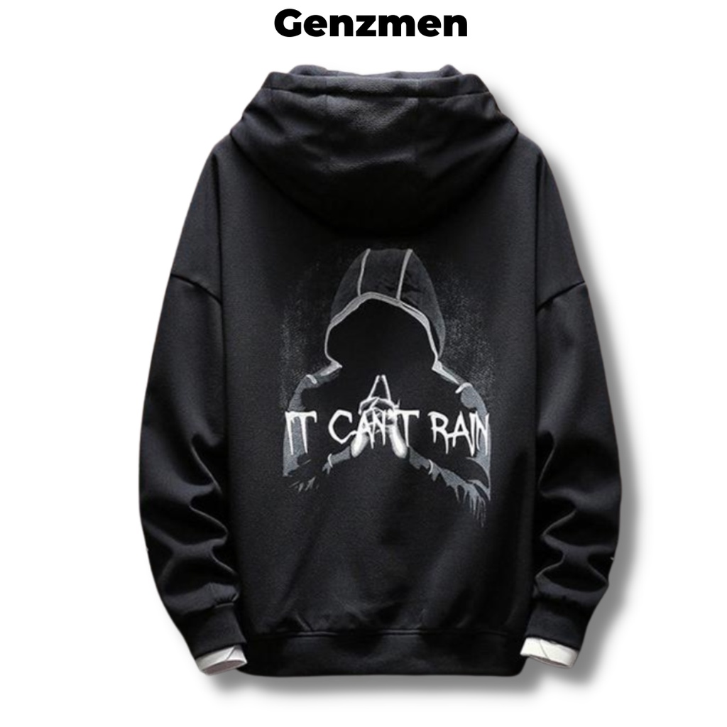 Áo hoodie nam nữ form rộng freesize dưới 65kg màu đen trắng  dibbycloset