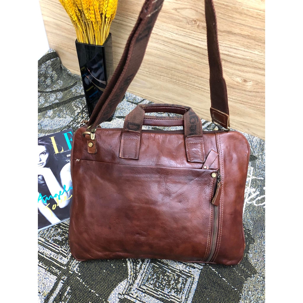 Cặp công sở nam da bò dày, đã qua sử dụng