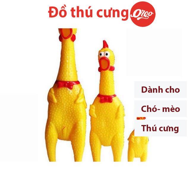 Orgo- Con gà Trung Ruồi, gà nhựa bóp kêu (3 size) Gà La hét Đồ chơi cho chó mèo