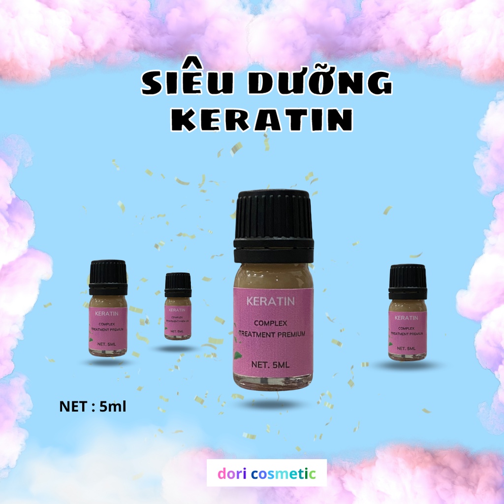 Siêu dưỡng keratin dưỡng tóc - pha chung với thuốc nhuộm hoặc dầu xả giúp tóc bóng mượt và bền màu sau khi nhuộm