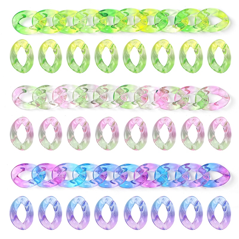 Dây Xích Acrylic Hai Màu Gradient Trong Suốt Dùng Làm Vòng Tay / Dây Chuyền / Bông Tai / Dây Chuyền Thủ Công diy