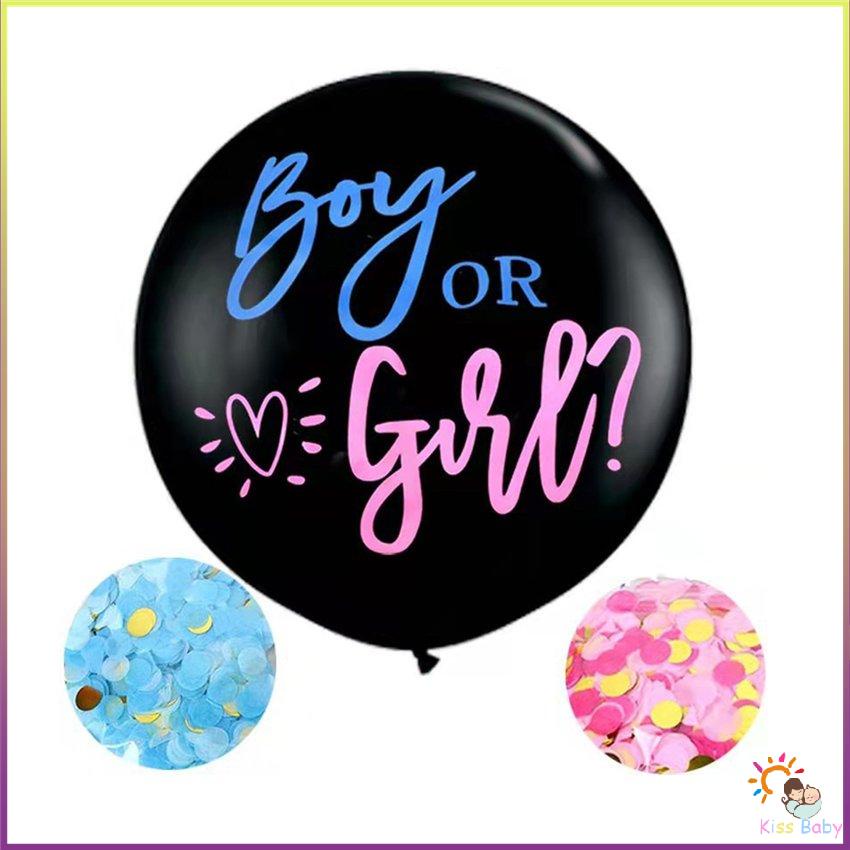 Tiết lộ giới tính Bóng bay hoa giấy 36" cao su đen cho bé trai hoặc gái có màu hồng