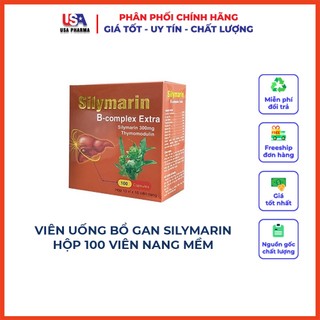 Bổ gan Silymarin B-complex Extra giải độc gan, mát gan - Hộp 100 viên