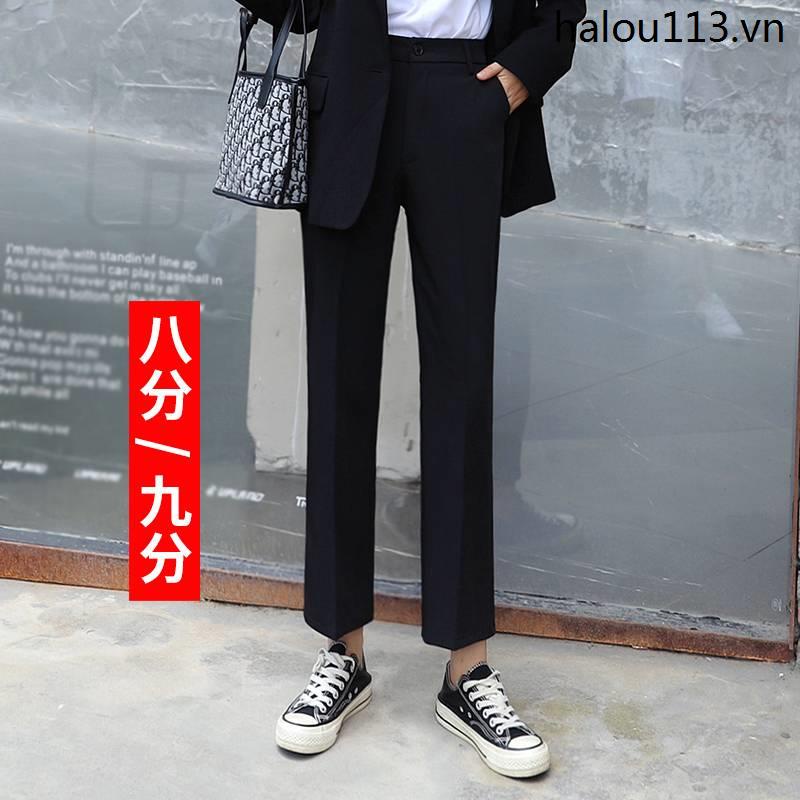 Quần Tây Đen Dài 150cm Lưng Cao 9 Tấc Thời Trang Công Sở Thanh Lịch Cho Nữ