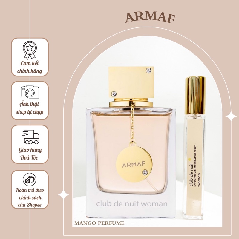 (Chính hãng) Nước hoa chiết Nữ ARMAF Club De Nuit Women 10ml