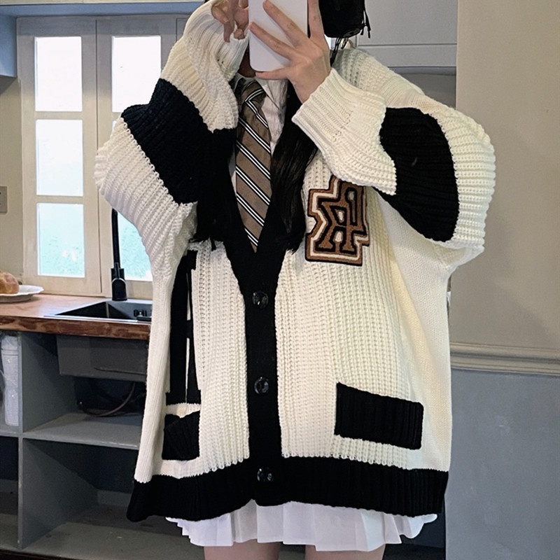 Áo Khoác Cardigan Dệt Kim Ngắn Dáng Rộng Phong Cách Retro Thời Trang Mùa Thu 2022 Mới Dành Cho Nữ