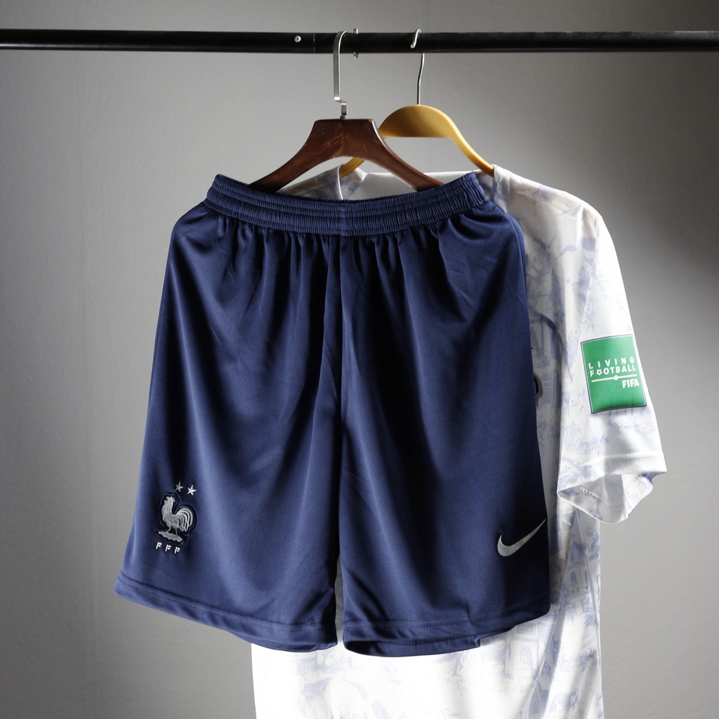 Áo tuyển Pháp sân khách Leaguestore 22/23 - bộ quần áo đá bóng màu trắng họa tiết vải dệt mịn form âu