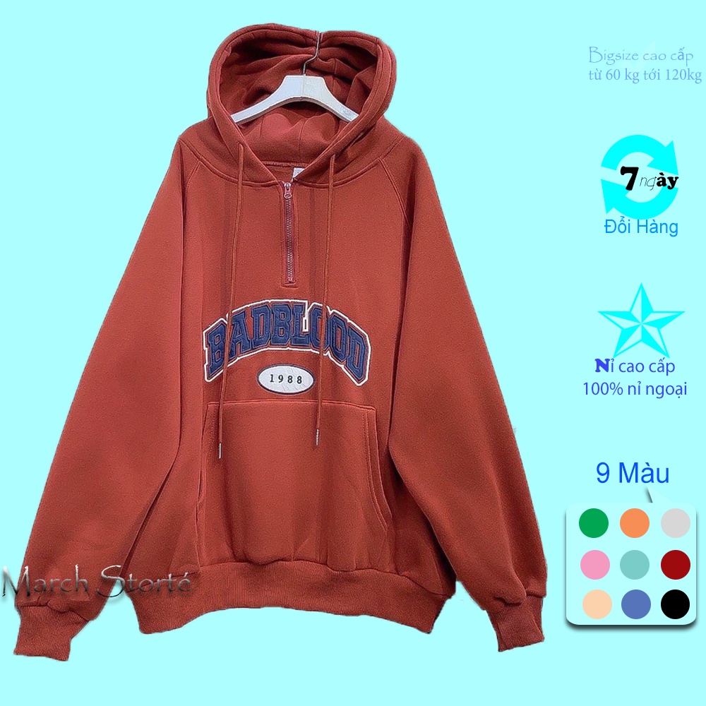 Áo Hoodie Bigsize Badblood form siêu to HOT 2023(dưới 110kg)