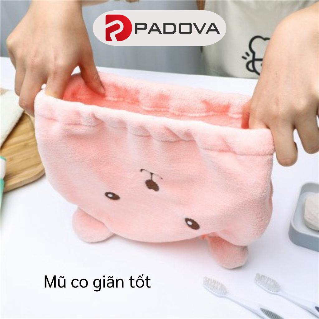 Mũ Trùm Đầu Làm Khô Tóc, Khăn Quấn Ủ Tóc Hình Chú Gấu Dễ Thương PADOVA 8193