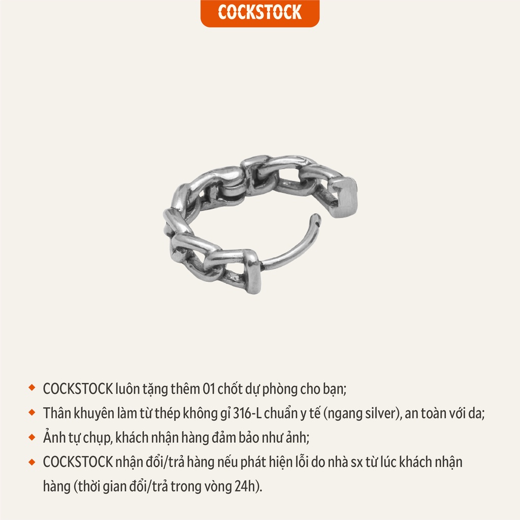 Khuyên tai vòng Twisted Chain Hoop Earring CockStock