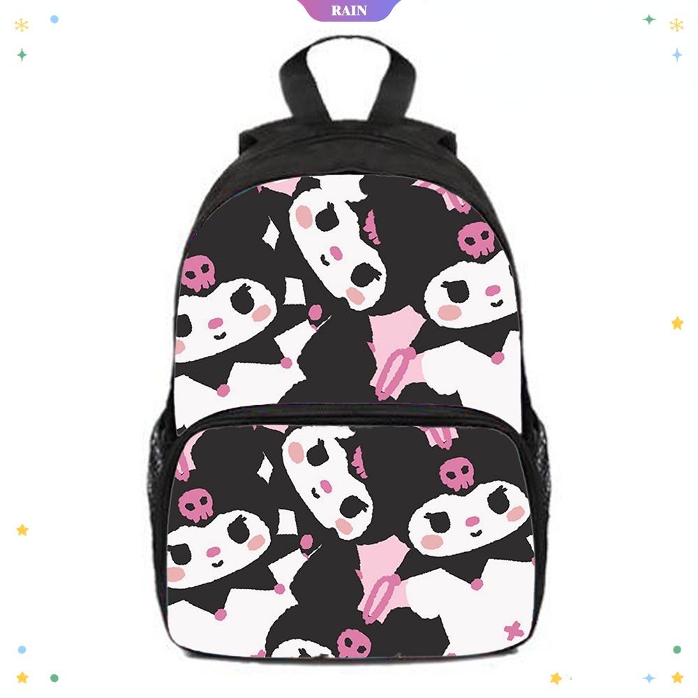 Ba Lô Đi Học Sức Chứa Lớn In Họa Tiết Kuromi Hoạt Hình Sanrio Kawaii Dễ Thương Cho Học Sinh [RAIN]