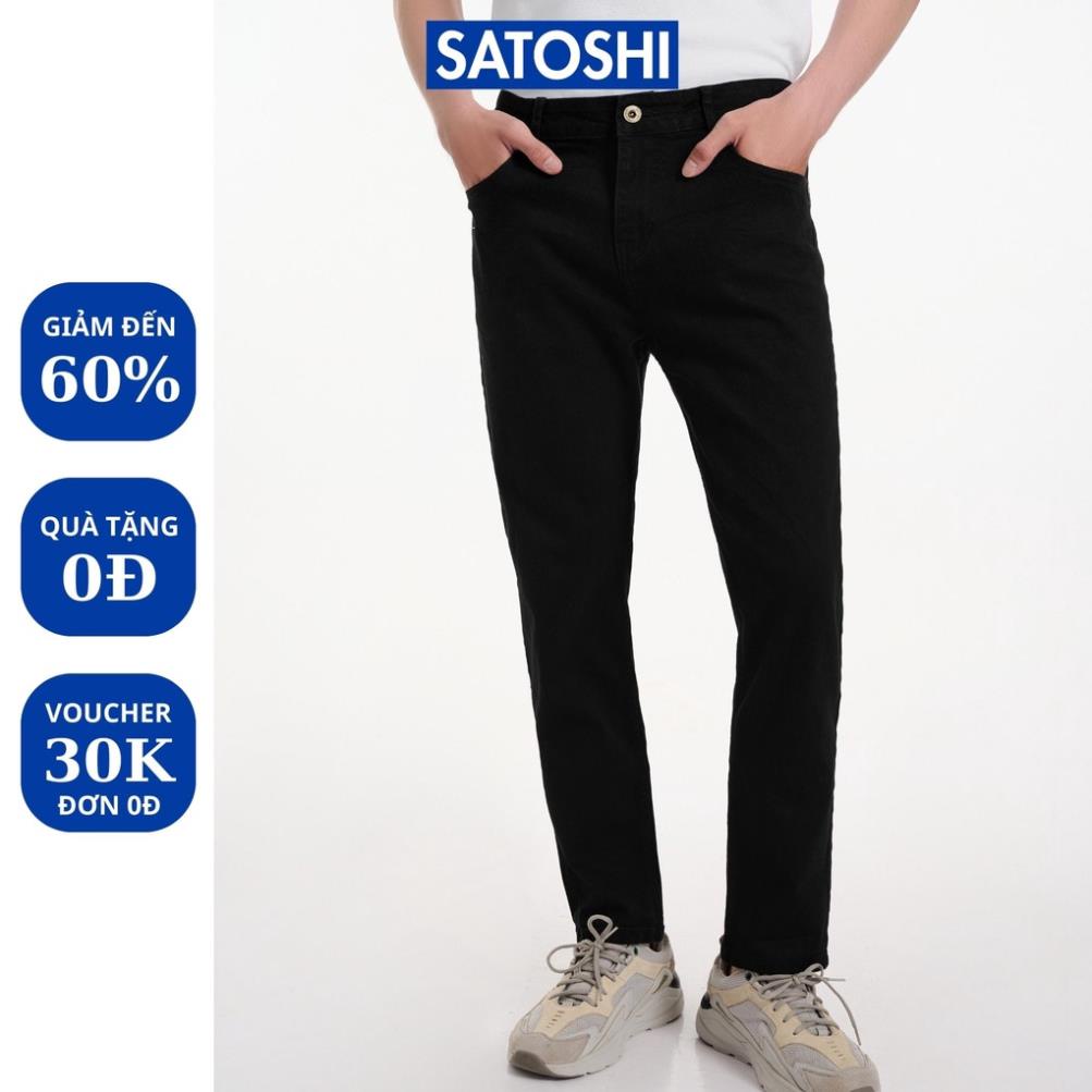 | Satoshi | Quần jean nam form Regular SAQJ60 Cotton Rách màu xám đen ⚡