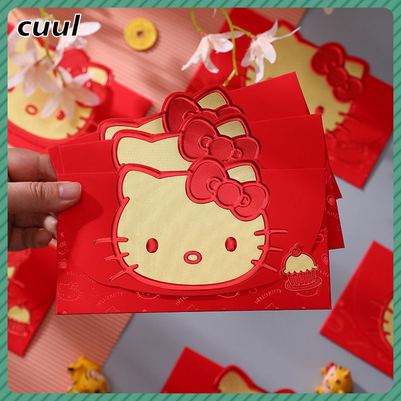Còn Hàng Năm Mới Sách Bao Da Ốp Lưng 2023 Mickey Hello Kitty Năm Mới Ốp Lưng Đỏ 3d Hoạt Hình Dễ Thương Đỏ Túi Năm Mới may Mắn Của Gói Tin Cá Tuyết