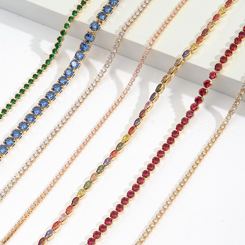 Bộ Dây Chuyền + Vòng Tay + Nhẫn Đính Đá Zircon Nhiều Màu Phong Cách Âu Mỹ Cổ Điển Thời Trang Cho Nữ