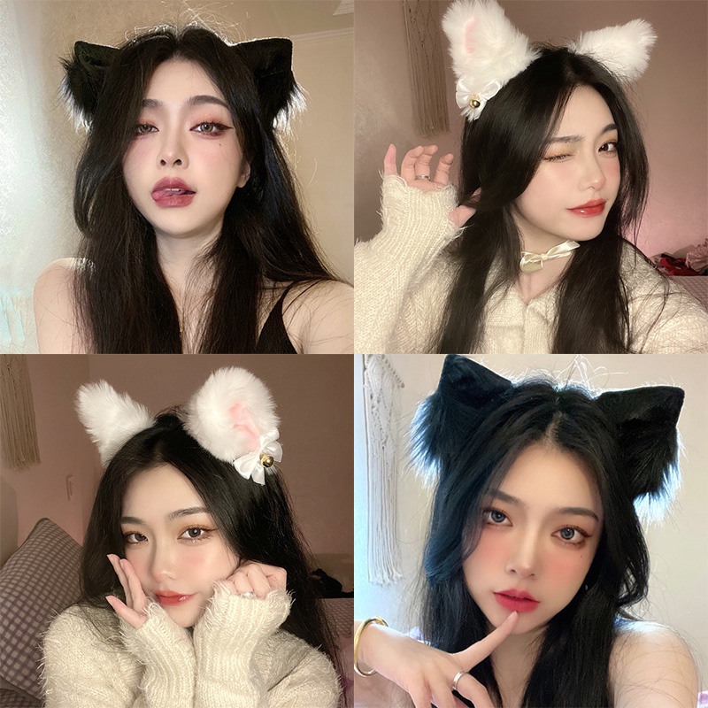 Băng Đô Tai Mèo Ren Màu Đen Gợi Cảm