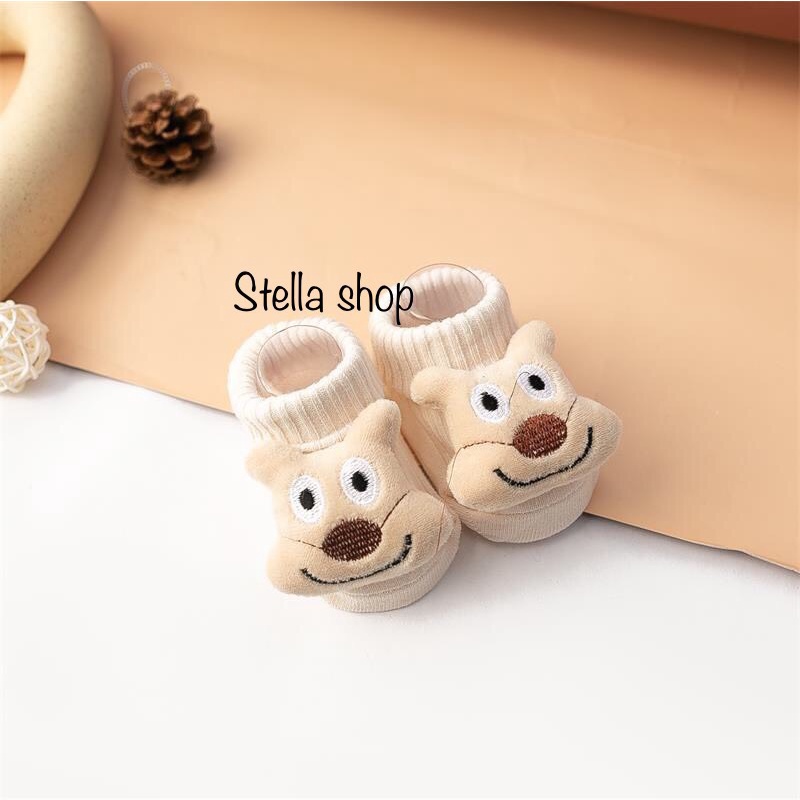 Tất vớ thú cổ cao 3D hình thú, trái cây sơ sinh cho bé 3-12kg. Chất liệu cotton mềm, thoáng khí. Stella shop