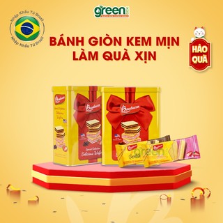 Hộp bánh xốp nhân sô cô la và dâu Delicious Bauducco Mỹ 454g