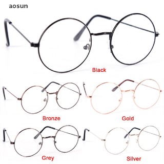 Aosun Vintage Round Glasses Men Women Metal Frame Retro Eye wear Clear Glasses EN