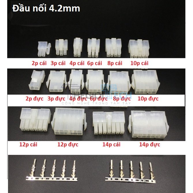 KO DÂY - Bộ Đầu nối đực cái 5557-5559 4.2mm màu trắng (giá đã gồm cos) - 3P