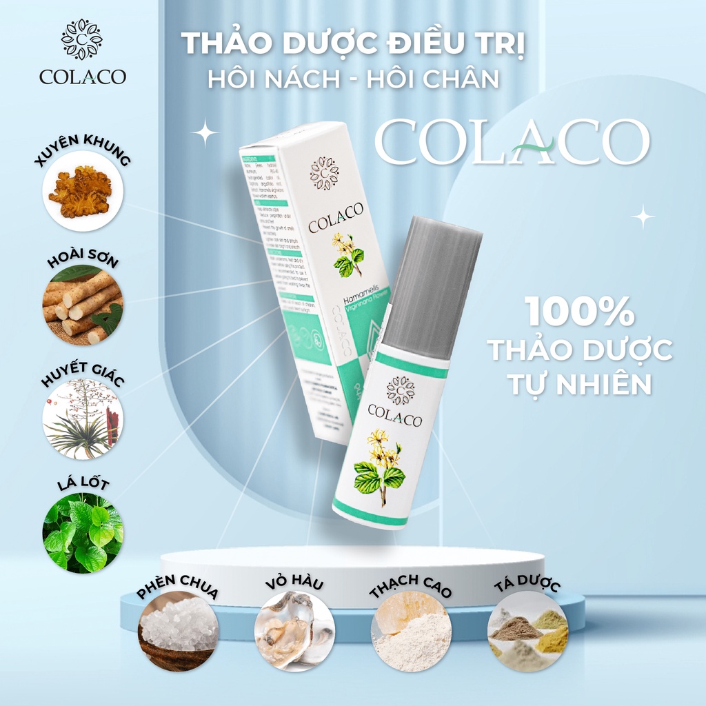 Xịt Hôi Nách Colaco Chính Hãng,  Khử Mùi Hôi Nách Hôi Chân Giảm Tiết Mồ Hôi Tay Chân, Dứt Điểm Sau 1 Liệu Trình