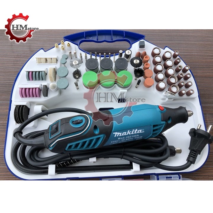 Máy Mài Chai 3mm Makita, Công Suất 350w - Máy Khoan Cắt Đa Năng 100 Món - Máy Mài Điêu Khắc Gỗ Mini