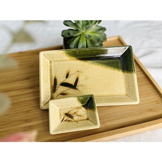 Sét khay chữ nhật và dĩa chấm -gốm nhật