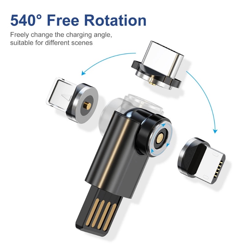 Bộ ChuyểN ĐổI USB HìNh Chữ L 5V / 2A 2 Trong 1 BằNg Kim LoạI 540° Ốp Điện Thoại Xoay Tự Do Kết Hợp Với Apple iphone Và Android Nhỏ Gọn