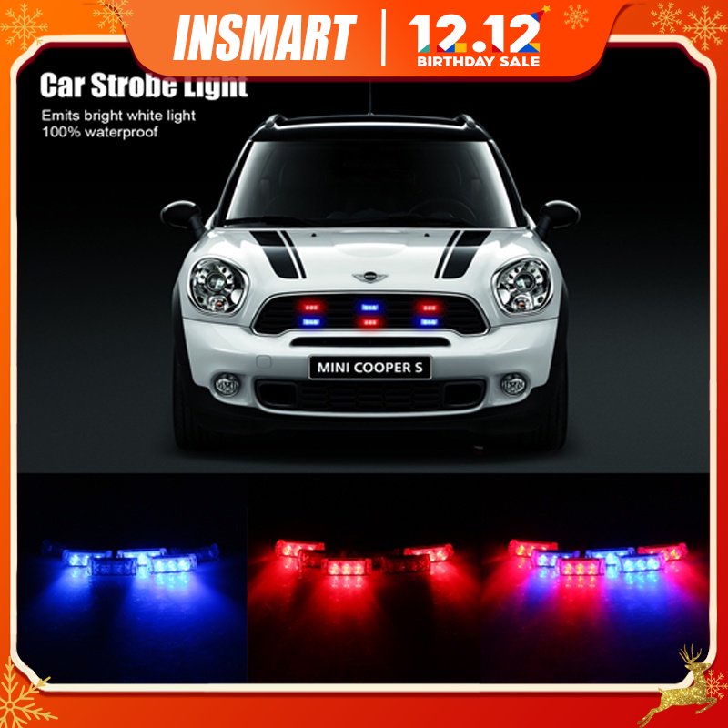 Đèn Nhấp Nháy 6 Trong 1 12V Siêu Sáng Có Giác Hút Điều Chỉnh Được Cho Xe Hơi / Xe Máy