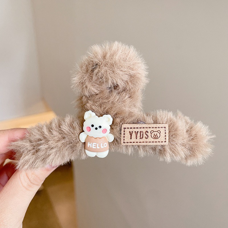 Kẹp Tóc Hình Cá Mập / Thỏ / Gấu Nhồi Bông Phong Cách Hàn Quốc 2022