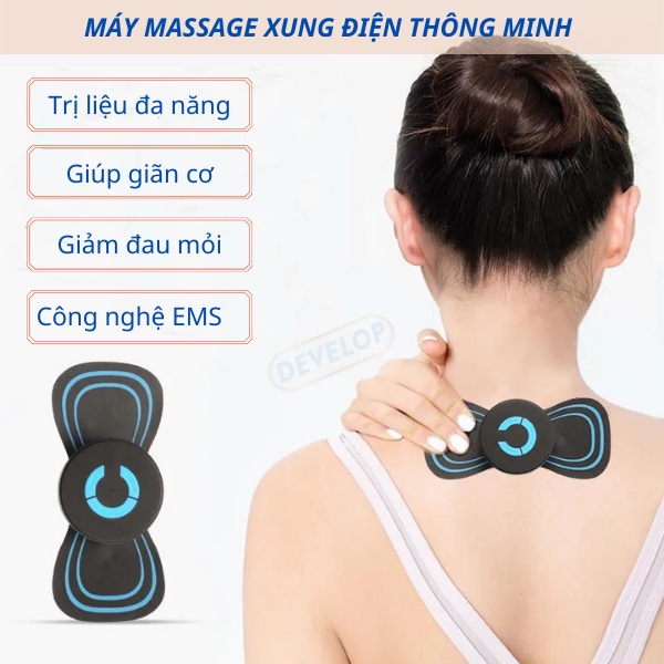 Máy massage xung điện mini công nghệ EMS 6 chế độ giúp chống đau mỏi vai gáy, cứng cơ,hỗ trợ phục hồi sức khỏe