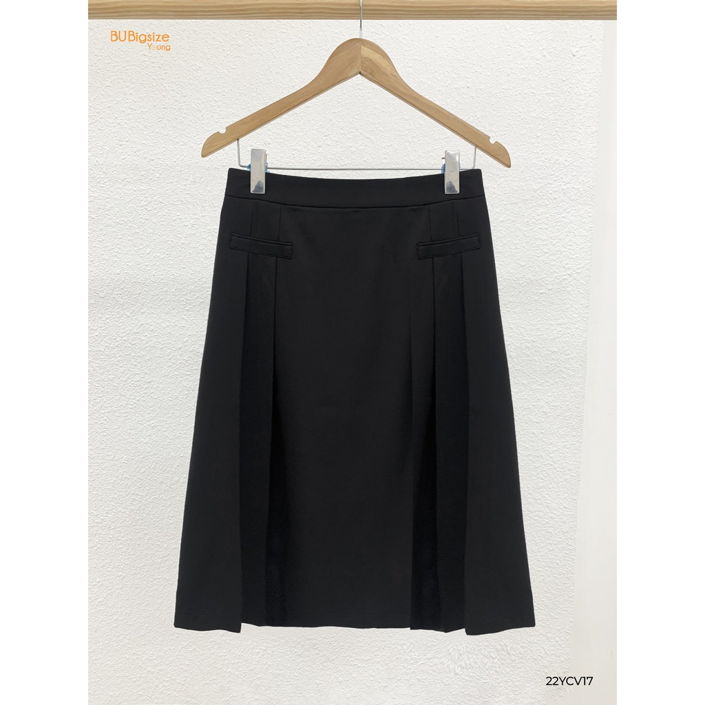 Chân váy dài xếp ly cạnh túi giả BIGSIZE (55kg đến 95kg) - 22YCV17 - [BU Bigsize Young]