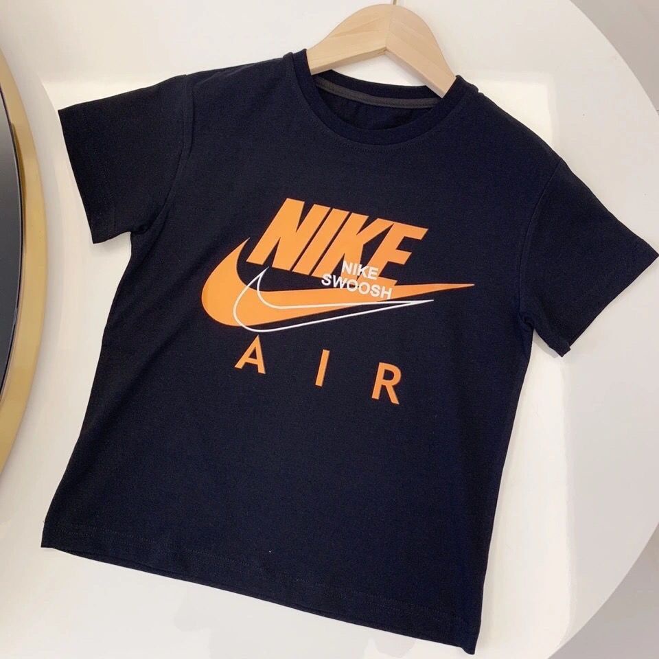 Áo Thun Cotton Tay Ngắn In Logo Nike Cỡ Lớn Thoải Mái Thời Trang Mùa Hè Cho Bé Trai Và Gái