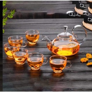 Ấm trà thuỷ tinh quai vồng 600ml - at7