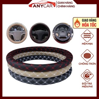 Bọc vô lăng phối chỉ xe hơi, ôtô da mềm chống trượt