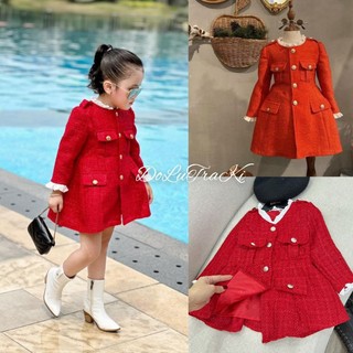 Váy dạ xịn 2 lớp tiểu thư sang chảnh bé gái