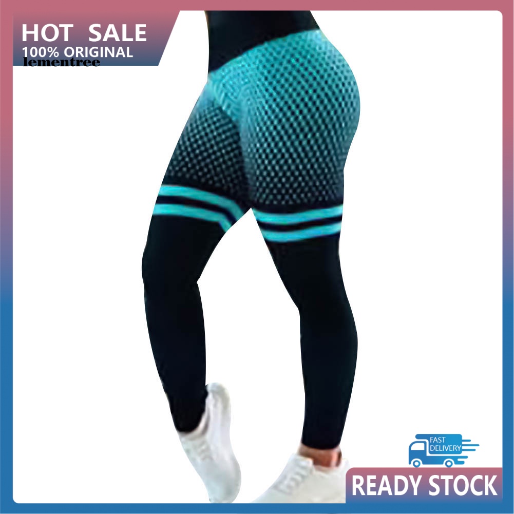 Quần Legging Thể Thao Lưng Cao Họa Tiết Kẻ Sọc Cho Nữ