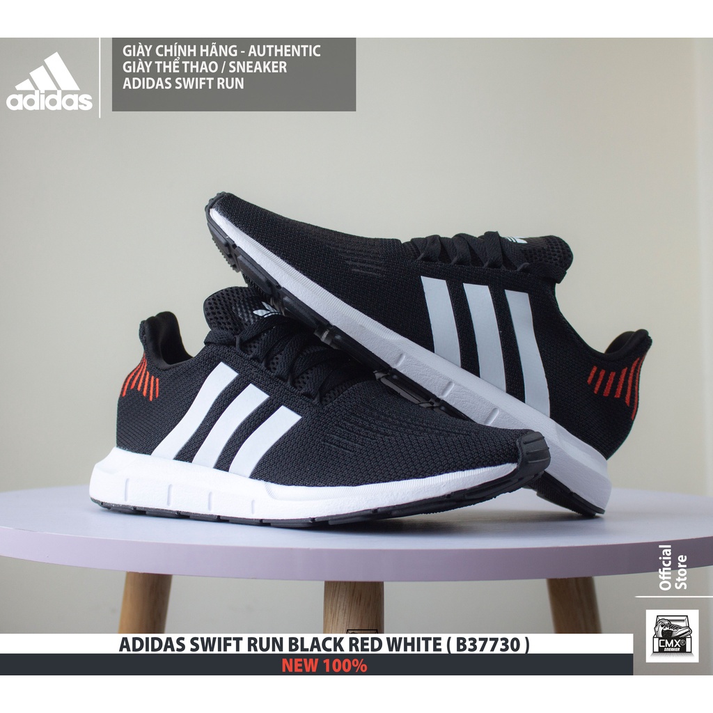 Giày Adidas Swift Run WHITE BLACK + BLACK RED WHITE ( CQ2116 - B37730 ) - HÀNG CHÍNH HÃNG 100%