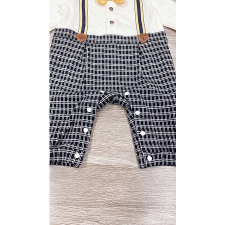 Body công tử cổ nơ quần kẻ Vlinder sz 3-24M